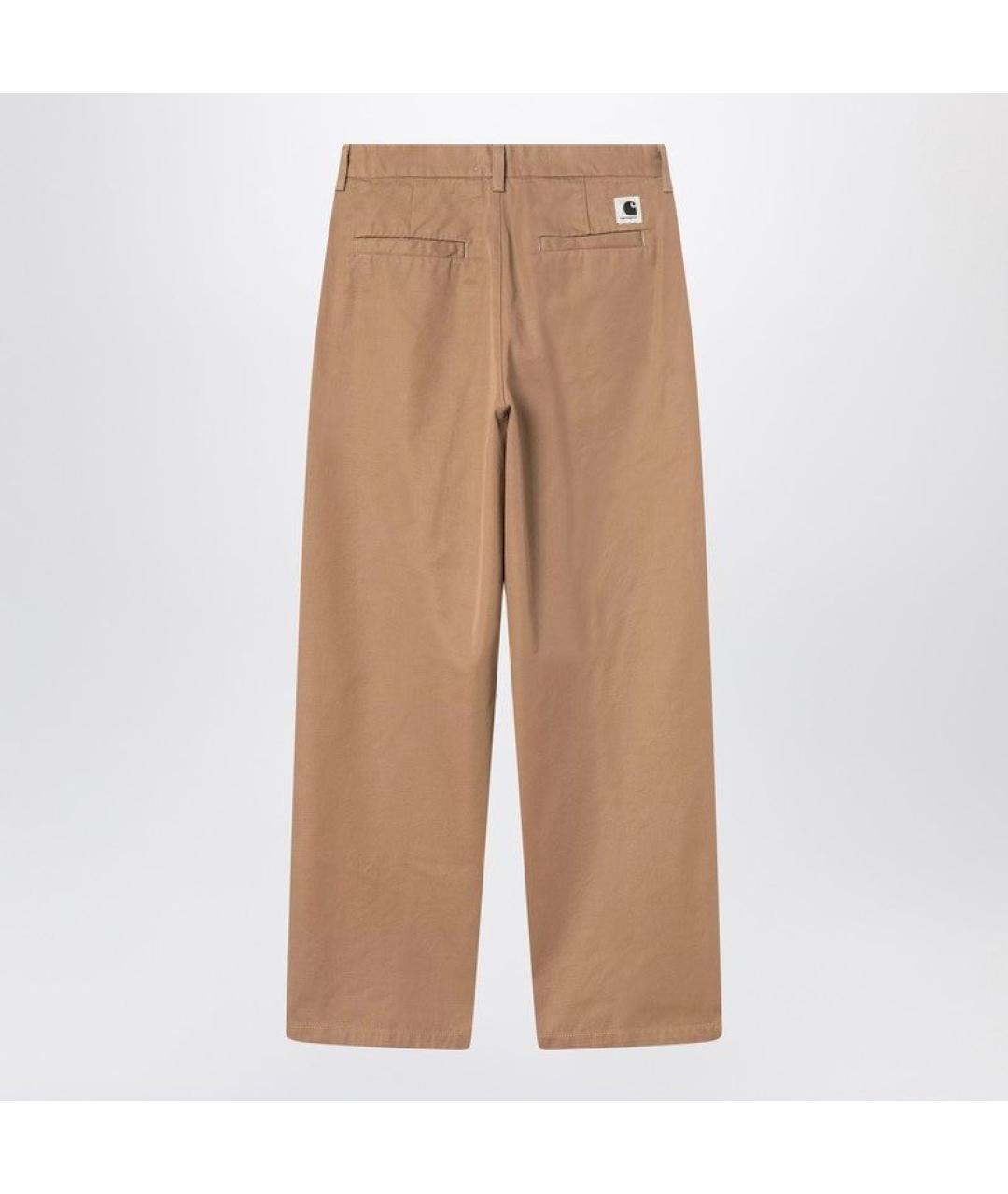 CARHARTT WIP Бежевые хлопковые прямые брюки, фото 2