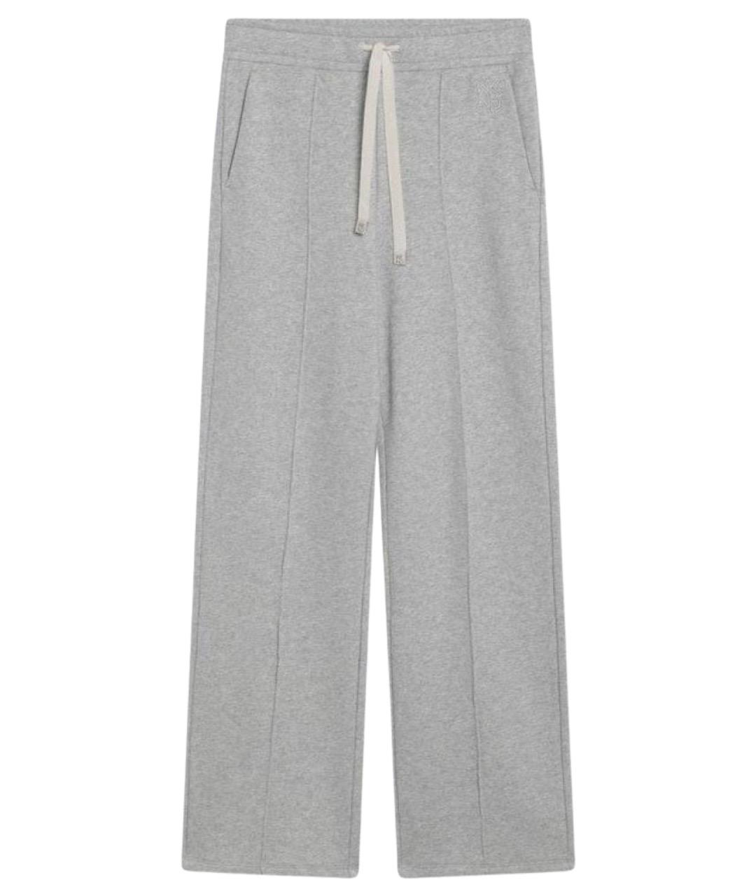 WEEKEND MAX MARA Серые хлопковые прямые брюки, фото 1