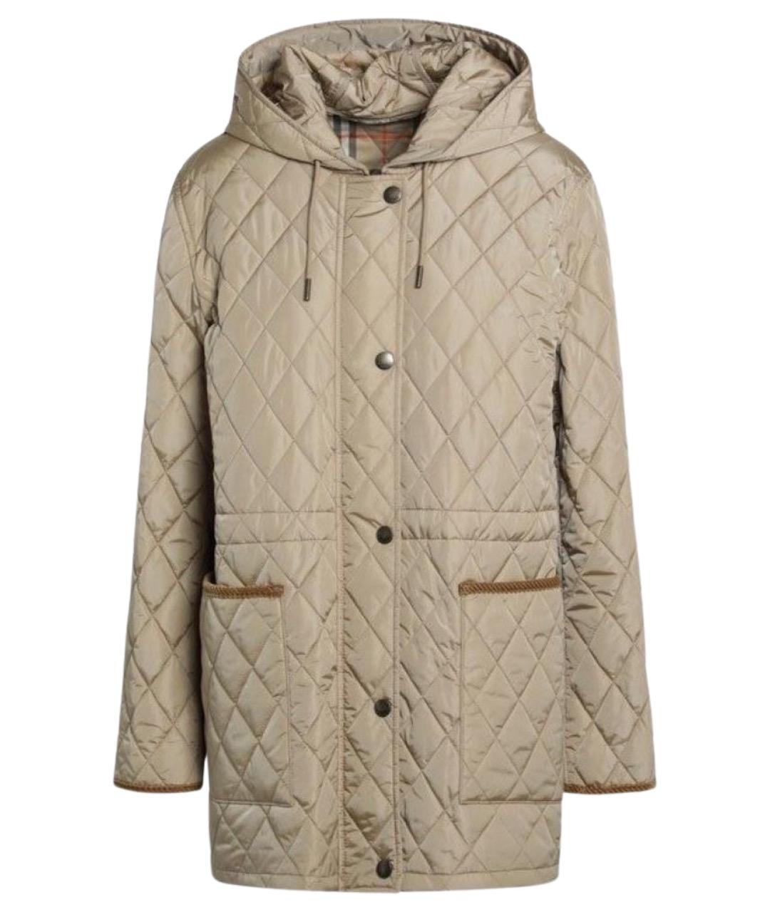 BURBERRY Бежевое полиамидовое пальто, фото 1