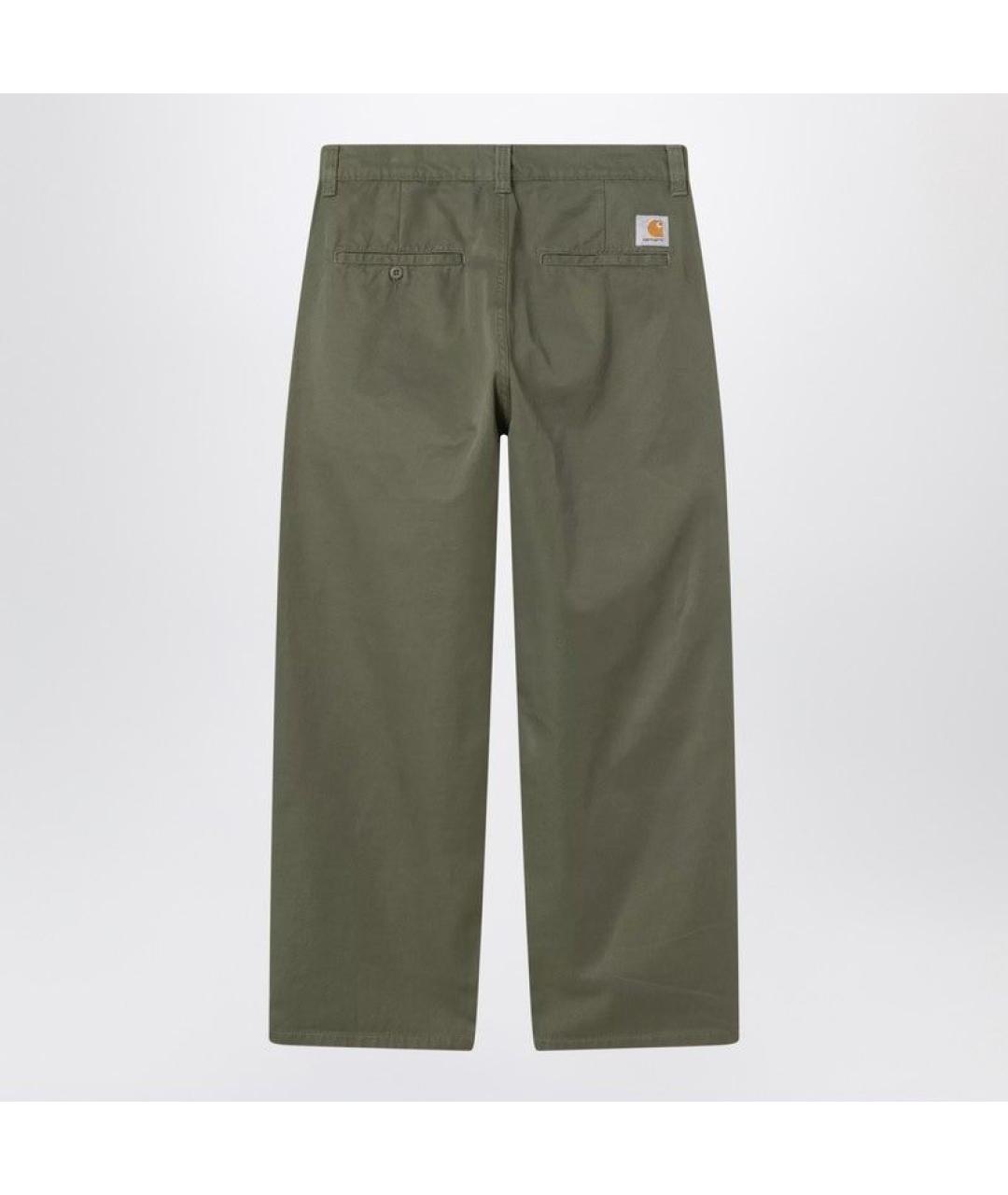 CARHARTT WIP Зеленые хлопковые повседневные брюки, фото 2