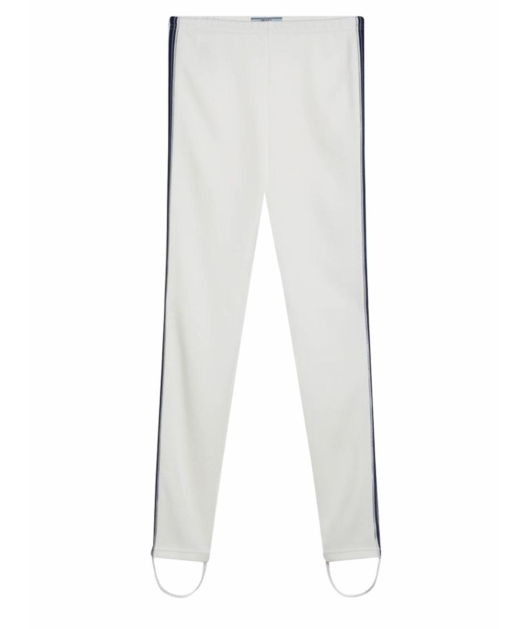 PRADA Белые полиэстеровые леггинсы и велосипедки, фото 1