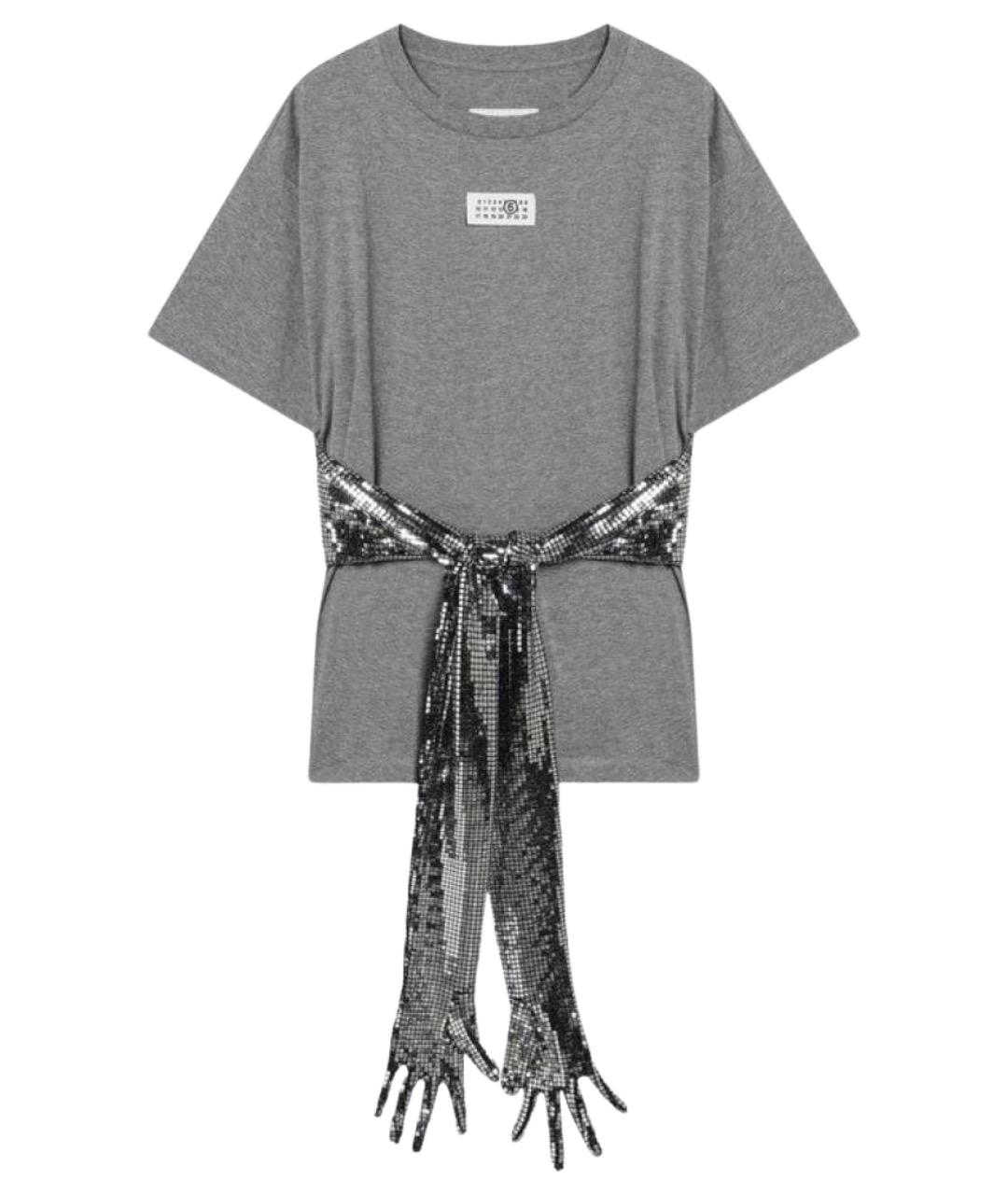 MM6 MAISON MARGIELA Серая хлопковая футболка, фото 1