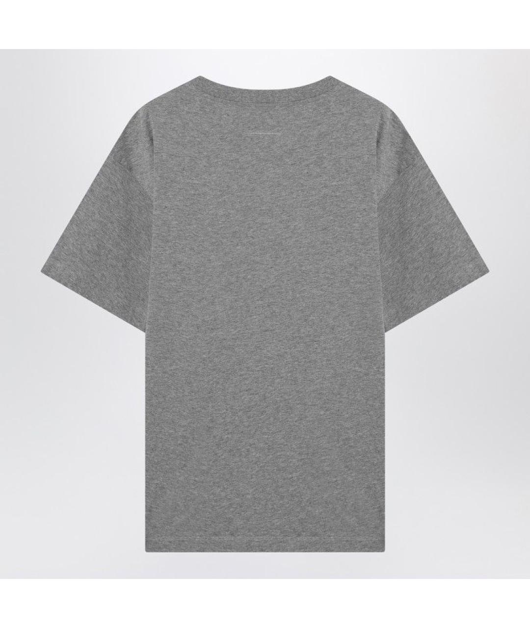 MM6 MAISON MARGIELA Серая хлопковая футболка, фото 2