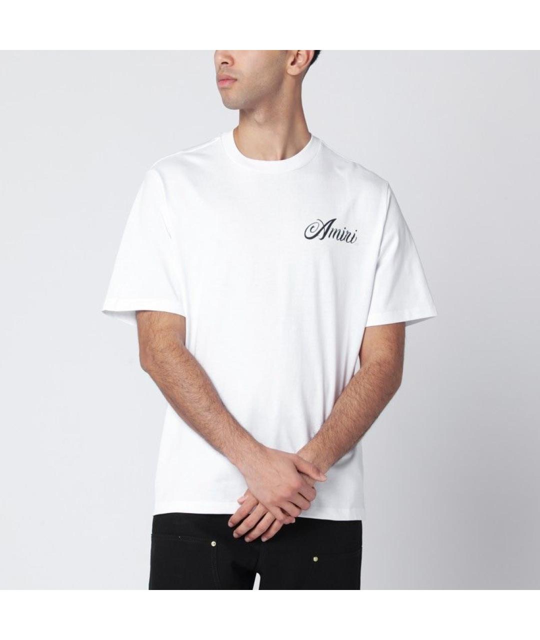 AMIRI Белая хлопковая футболка, фото 2
