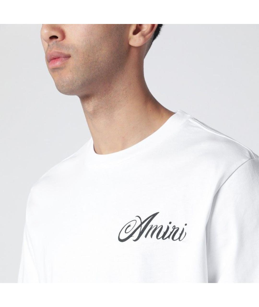 AMIRI Белая хлопковая футболка, фото 3