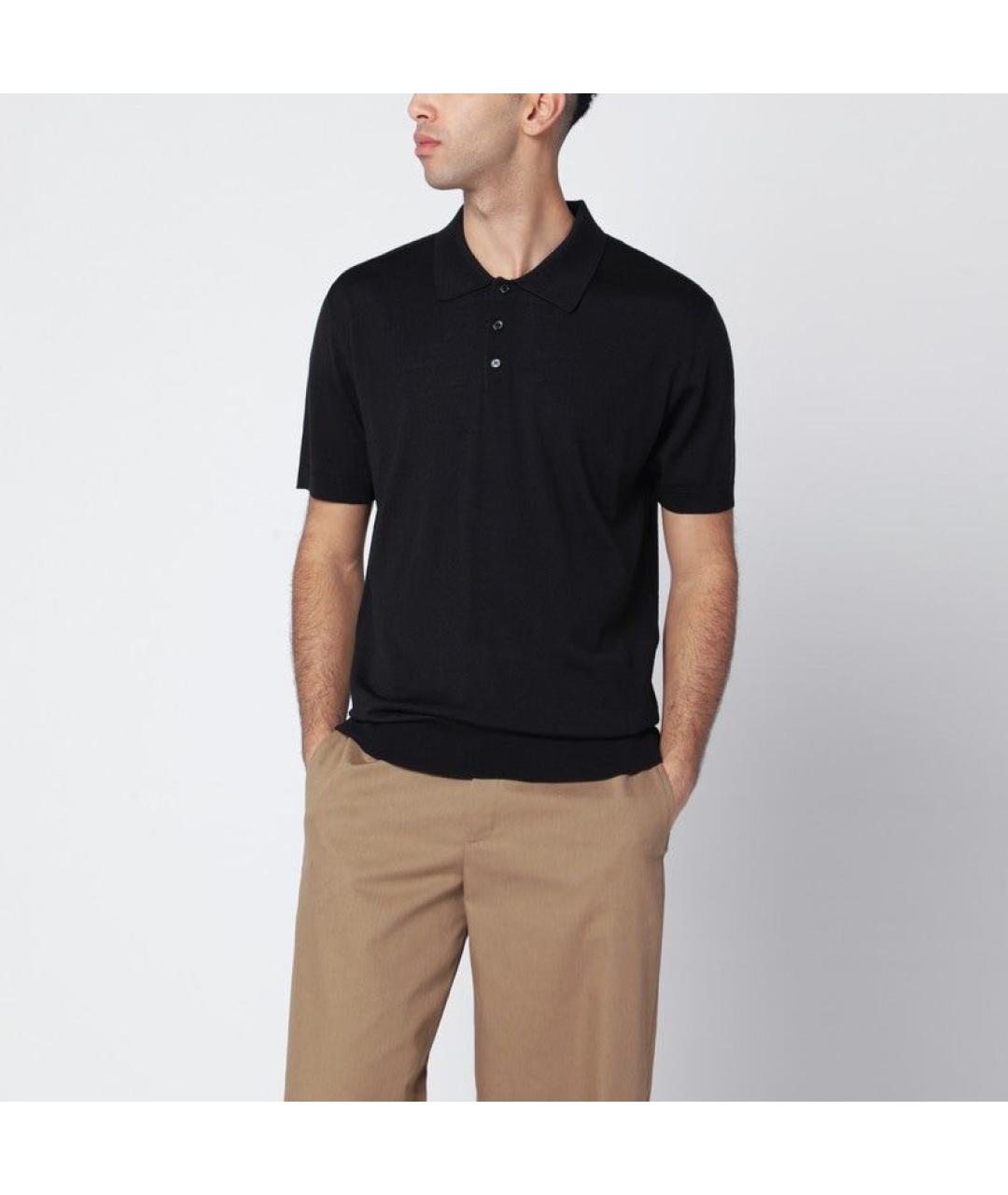 GOLDEN GOOSE DELUXE BRAND Черное поло с коротким рукавом, фото 2