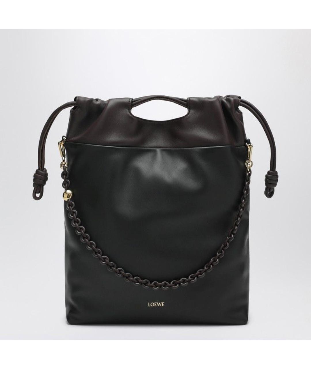 LOEWE Черная кожаная сумка с короткими ручками, фото 3