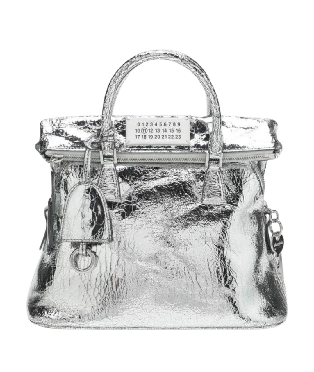 MAISON MARGIELA Серебряная сумка с короткими ручками, фото 1