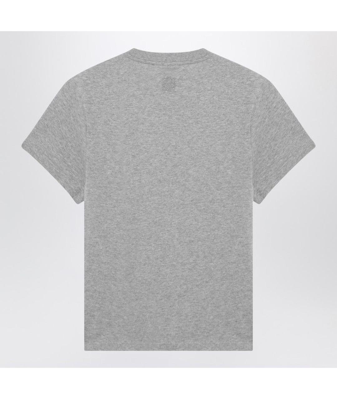 LOEWE Серая хлопковая футболка, фото 2