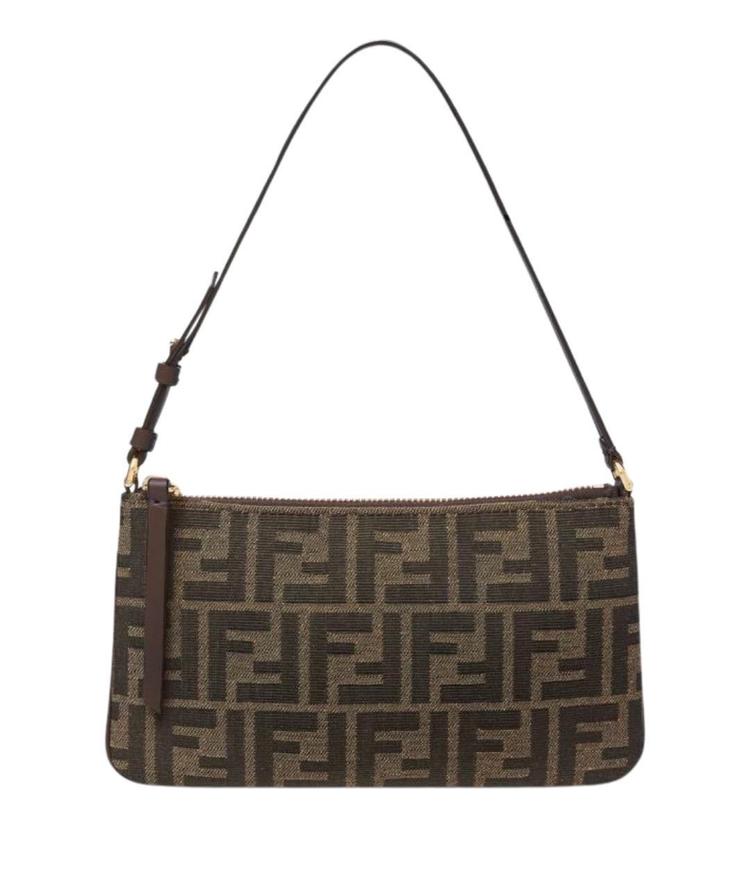 FENDI Коричневая сумка с короткими ручками, фото 1