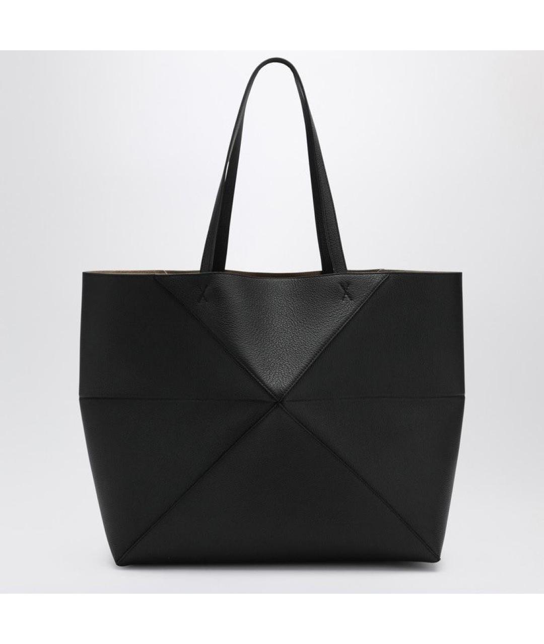 LOEWE Черная кожаная сумка тоут, фото 2