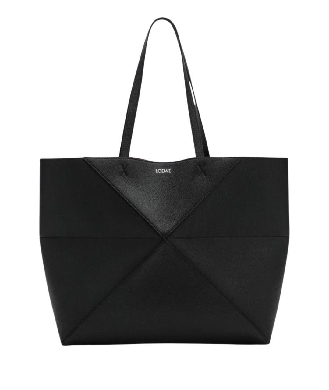 LOEWE Черная кожаная сумка тоут, фото 1