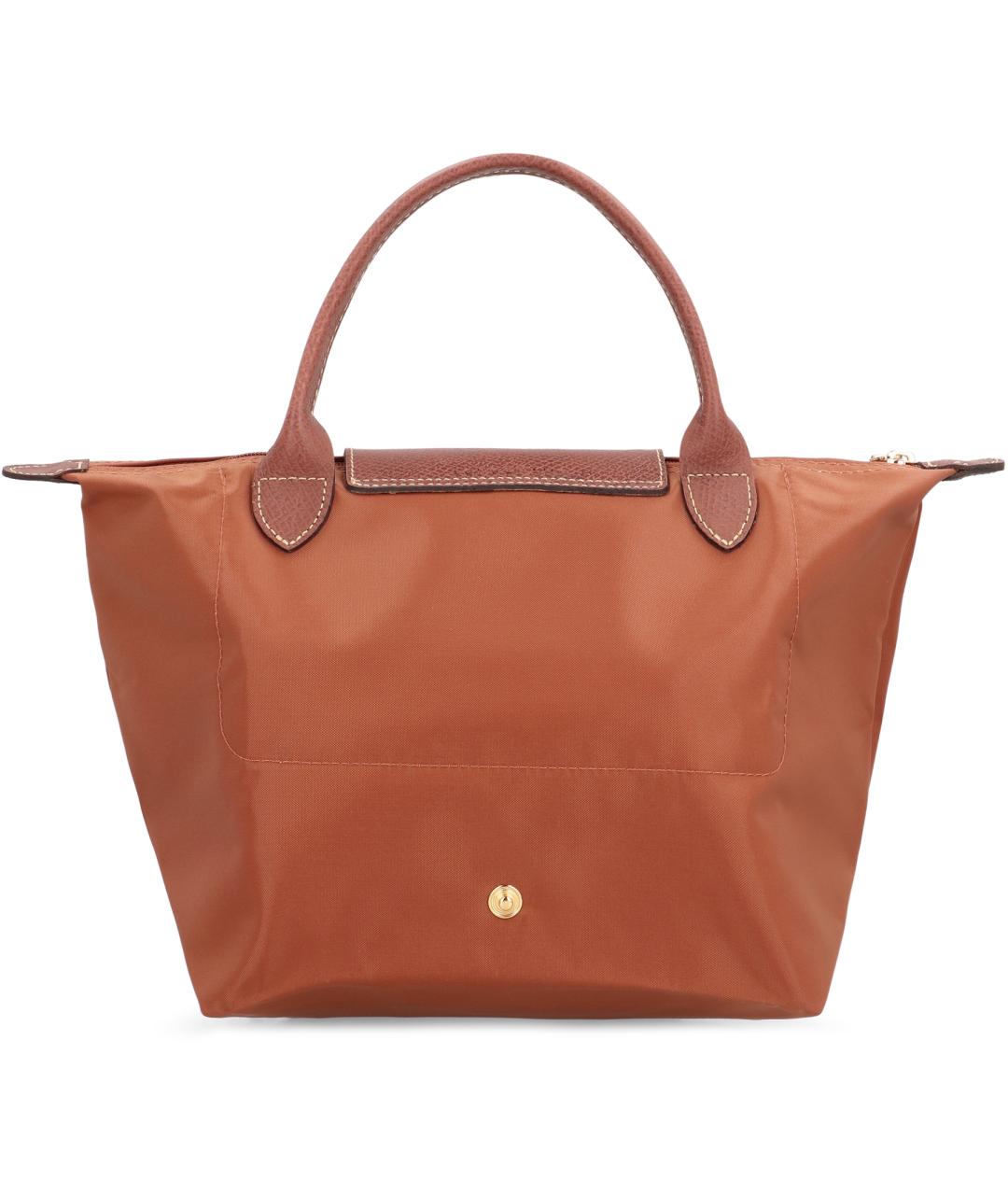 LONGCHAMP Коричневая тканевая сумка с короткими ручками, фото 3