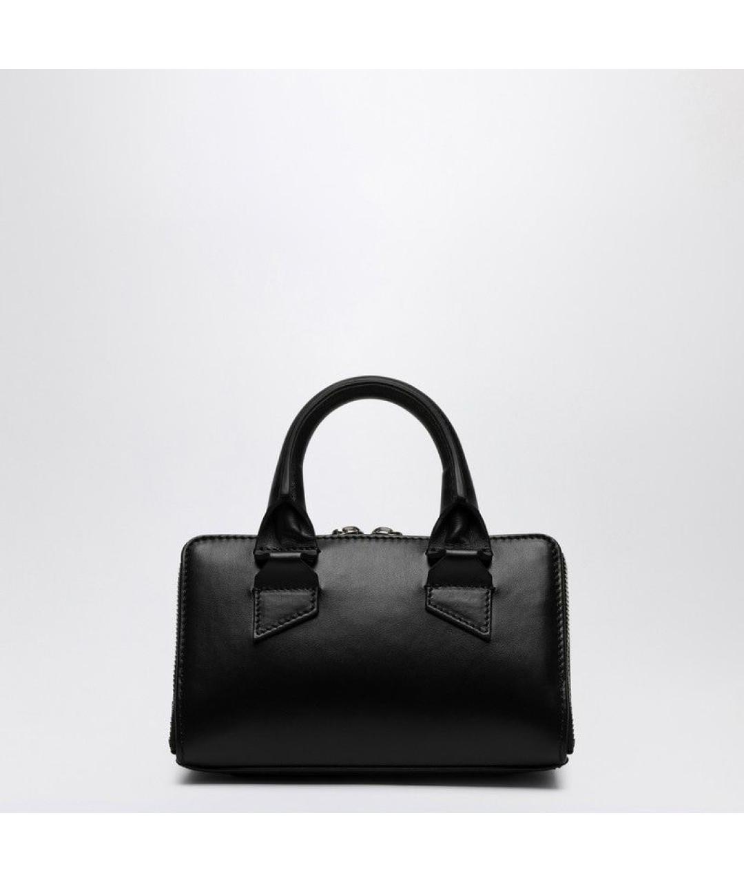 THE ATTICO Черная кожаная сумка с короткими ручками, фото 2