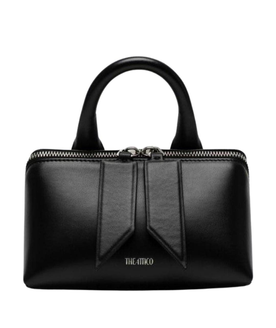 THE ATTICO Черная кожаная сумка с короткими ручками, фото 1
