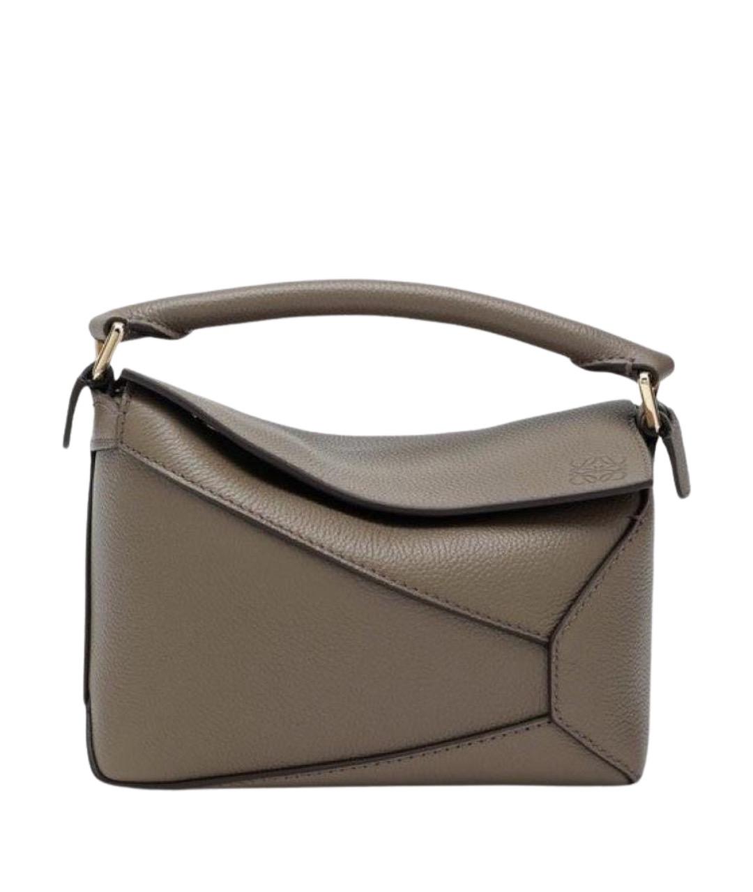 LOEWE Коричневая кожаная сумка с короткими ручками, фото 1