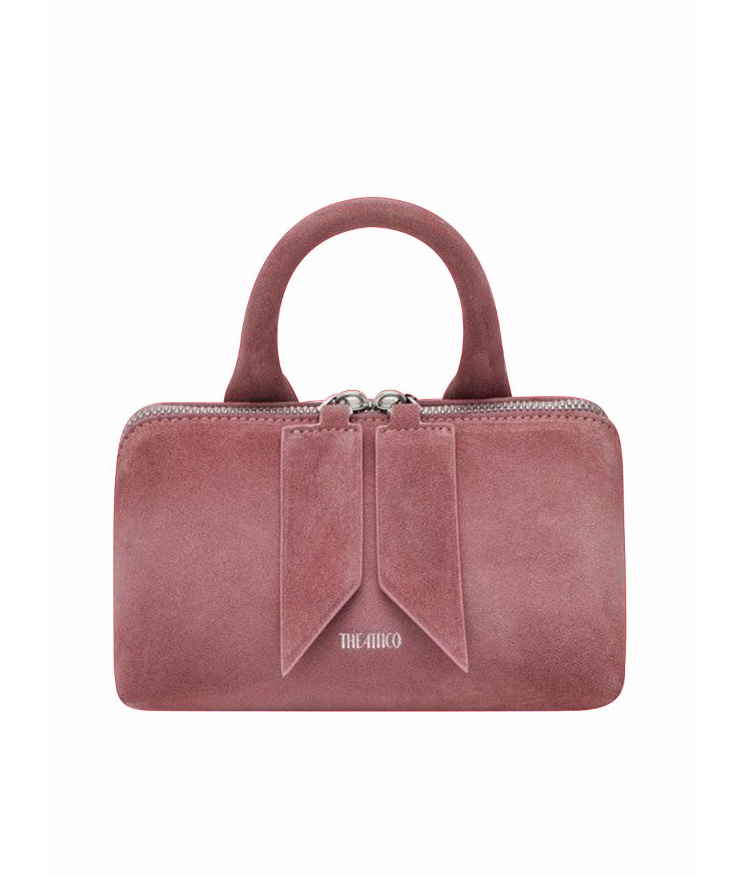THE ATTICO Розовая замшевая сумка с короткими ручками, фото 1