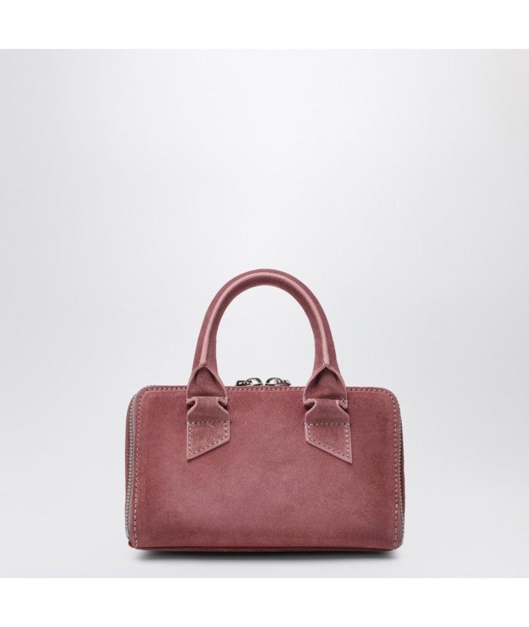 THE ATTICO Розовая замшевая сумка с короткими ручками, фото 2