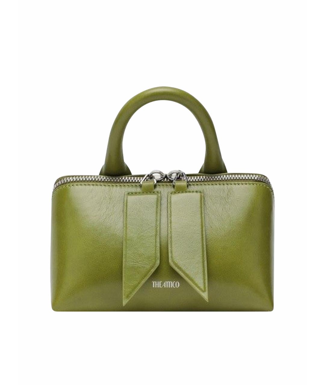 THE ATTICO Зеленая кожаная сумка с короткими ручками, фото 1