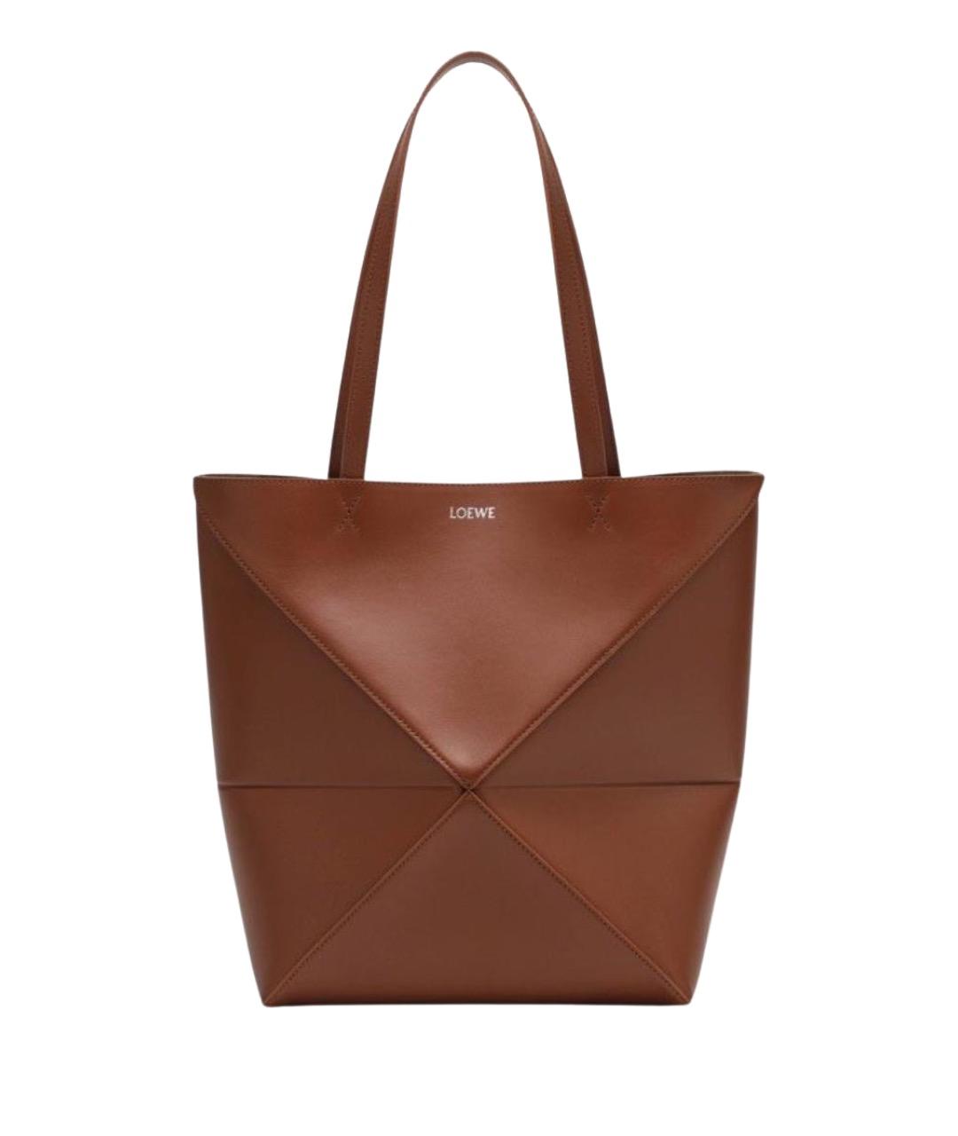 LOEWE Коричневая кожаная сумка тоут, фото 1