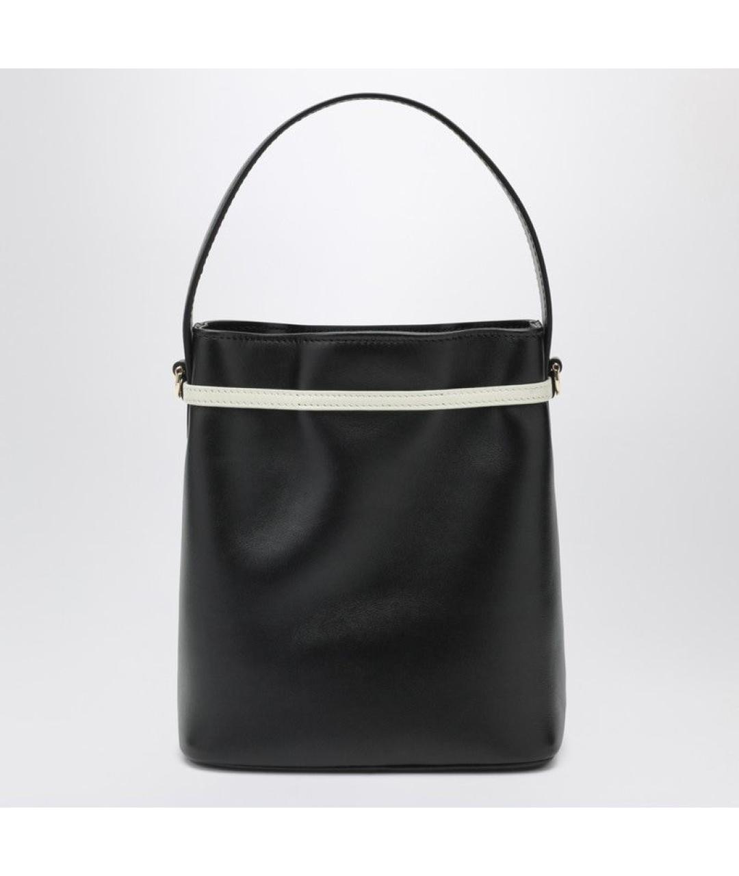 FERRAGAMO Черная кожаная сумка с короткими ручками, фото 2