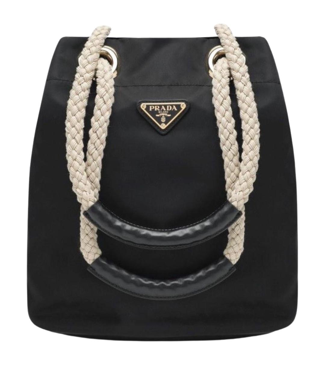 PRADA Черная синтетическая сумка с короткими ручками, фото 1