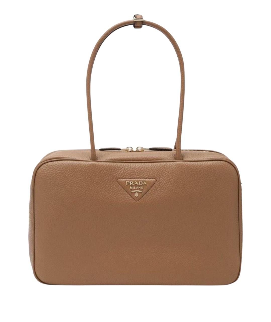 PRADA Бежевая кожаная сумка через плечо, фото 1