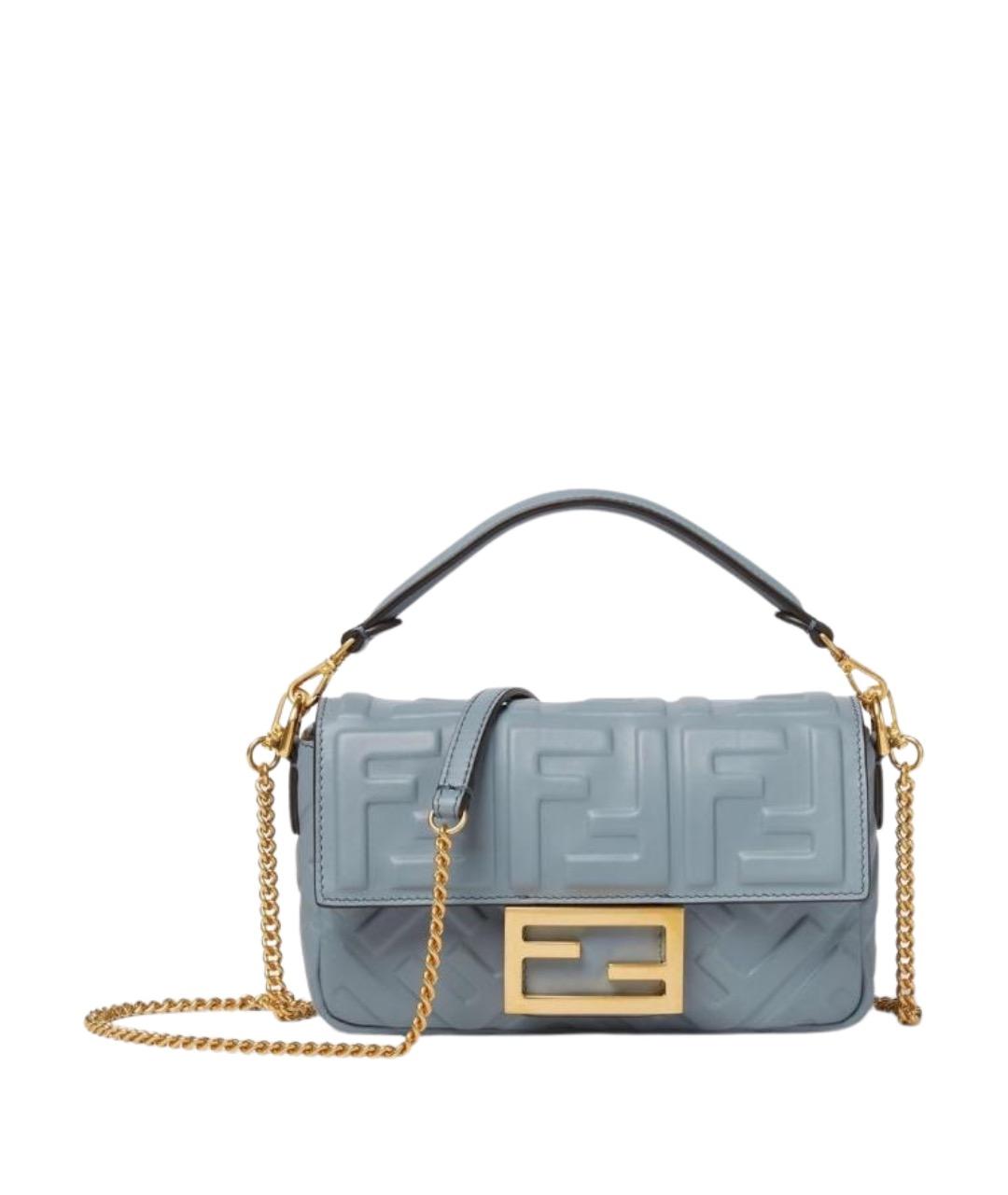 FENDI Голубая кожаная сумка через плечо, фото 1