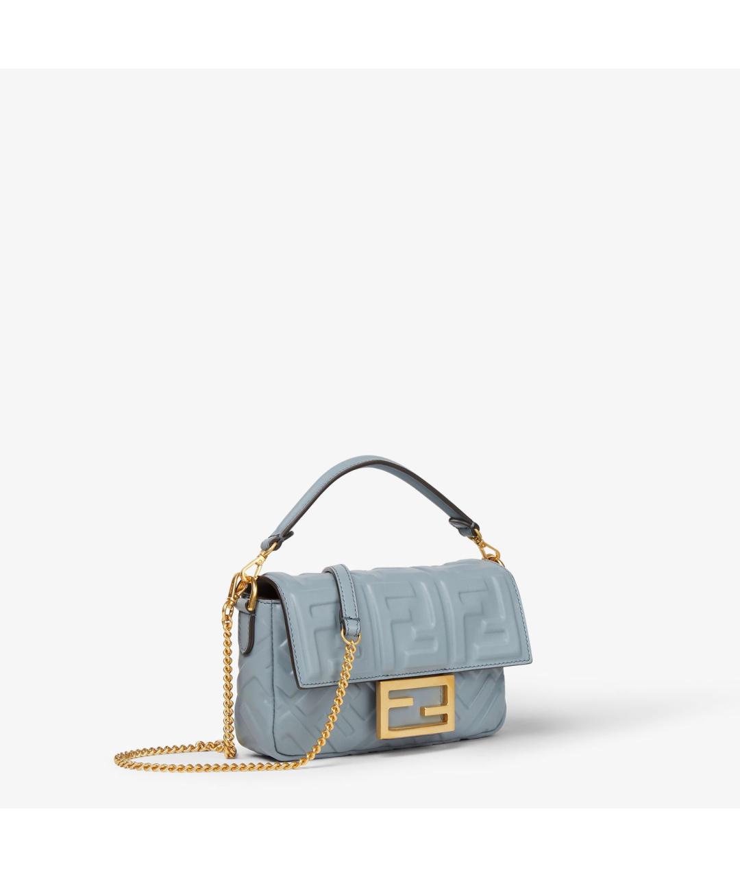 FENDI Голубая кожаная сумка через плечо, фото 2