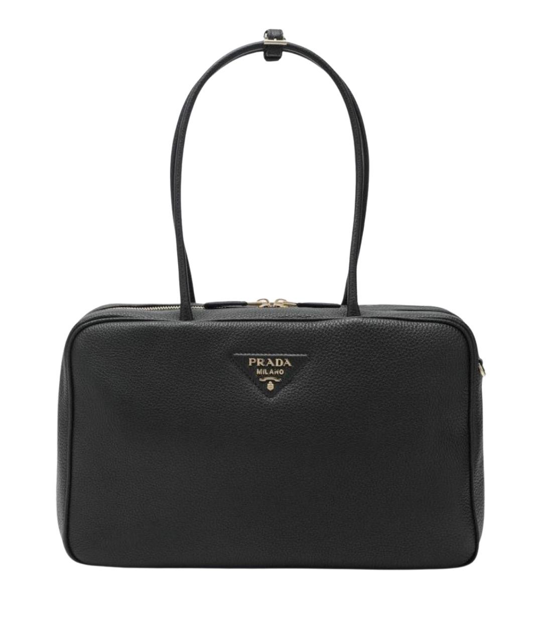 PRADA Черная кожаная сумка через плечо, фото 1