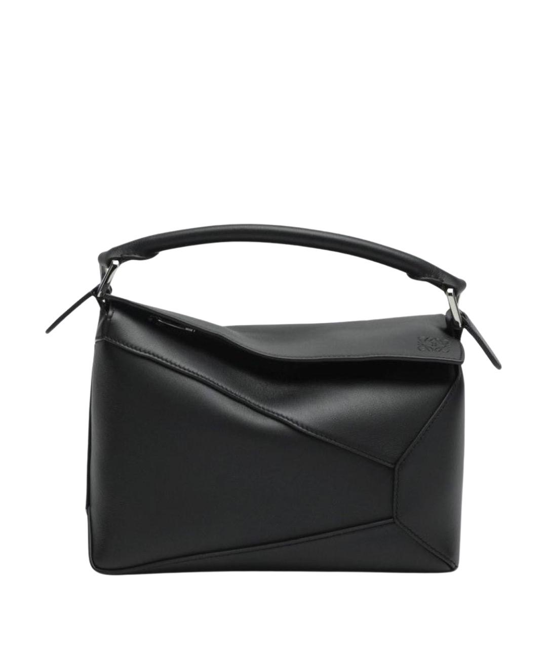 LOEWE Черная кожаная сумка с короткими ручками, фото 1