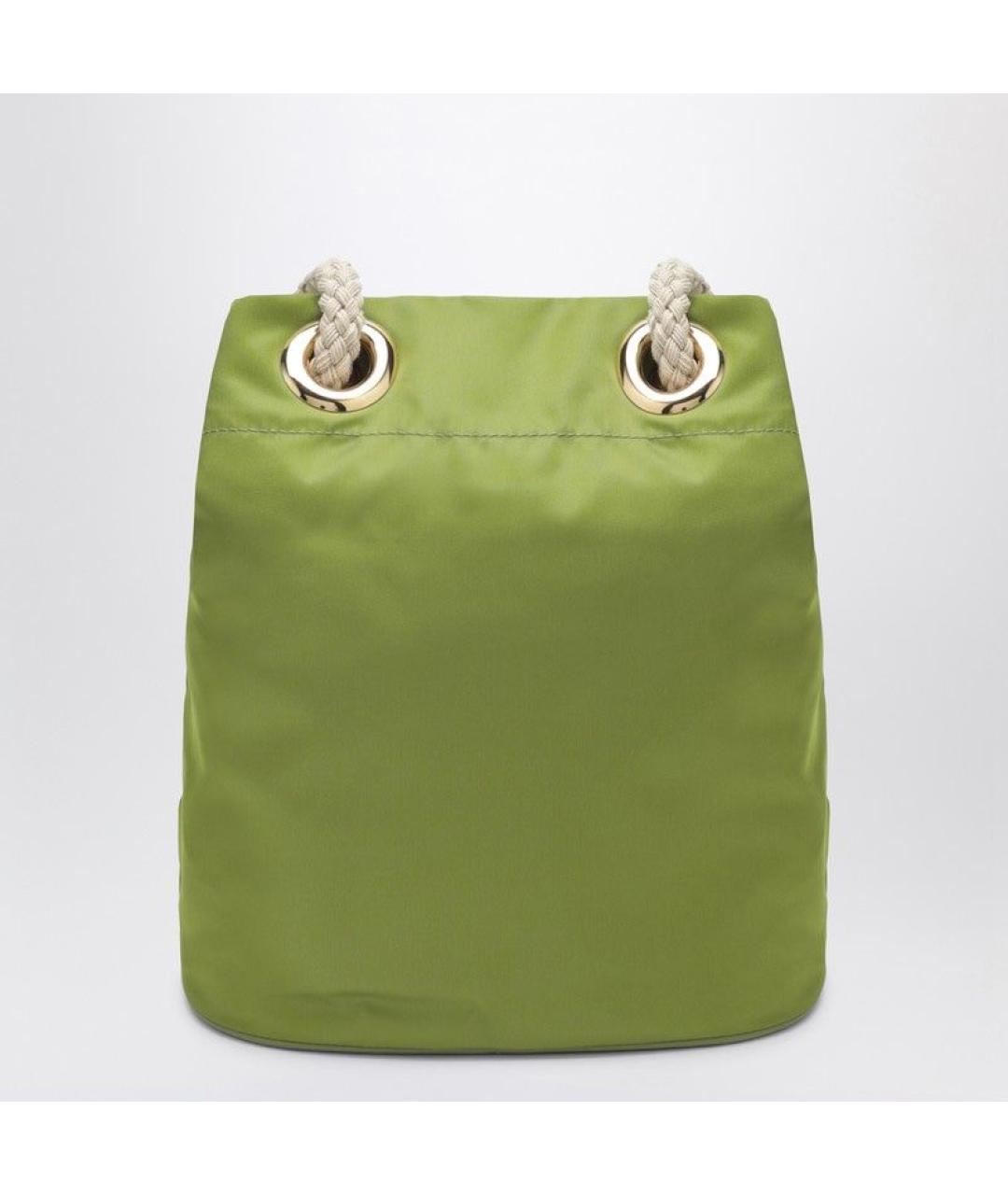 PRADA Зеленая тканевая сумка с короткими ручками, фото 2