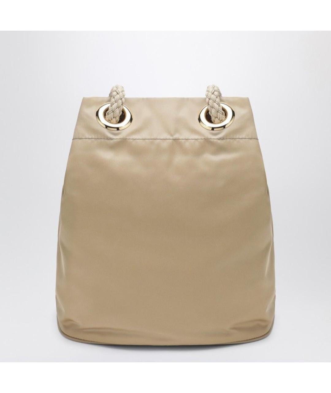 PRADA Бежевая тканевая сумка с короткими ручками, фото 2