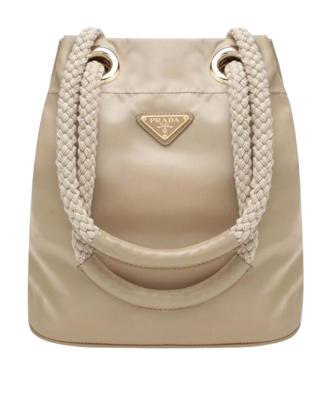 PRADA Бежевая тканевая сумка с короткими ручками, фото 1