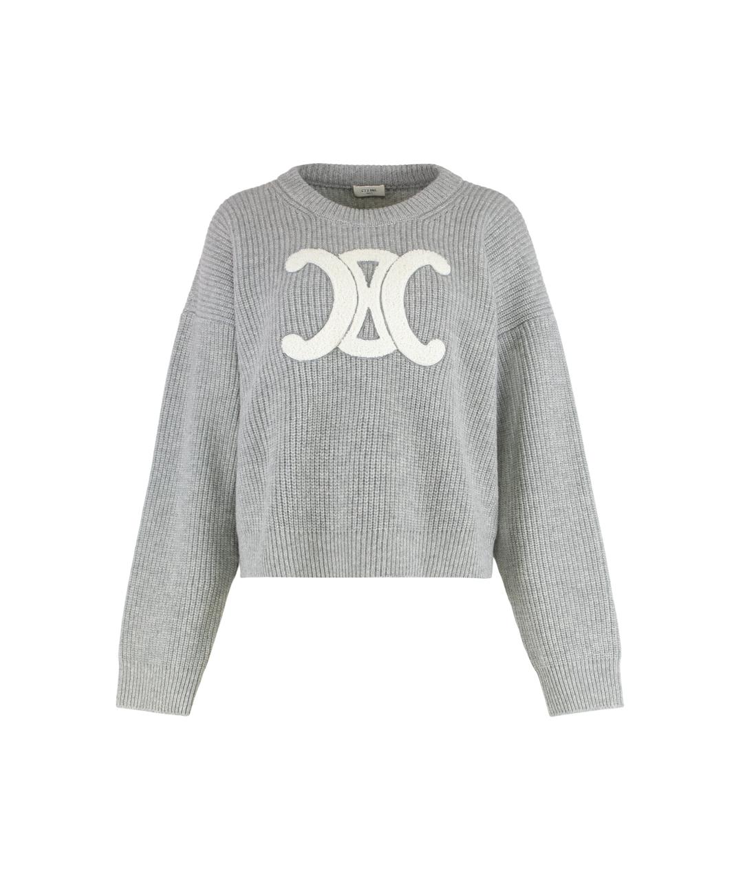 CELINE Серый шерстяной джемпер / свитер, фото 1