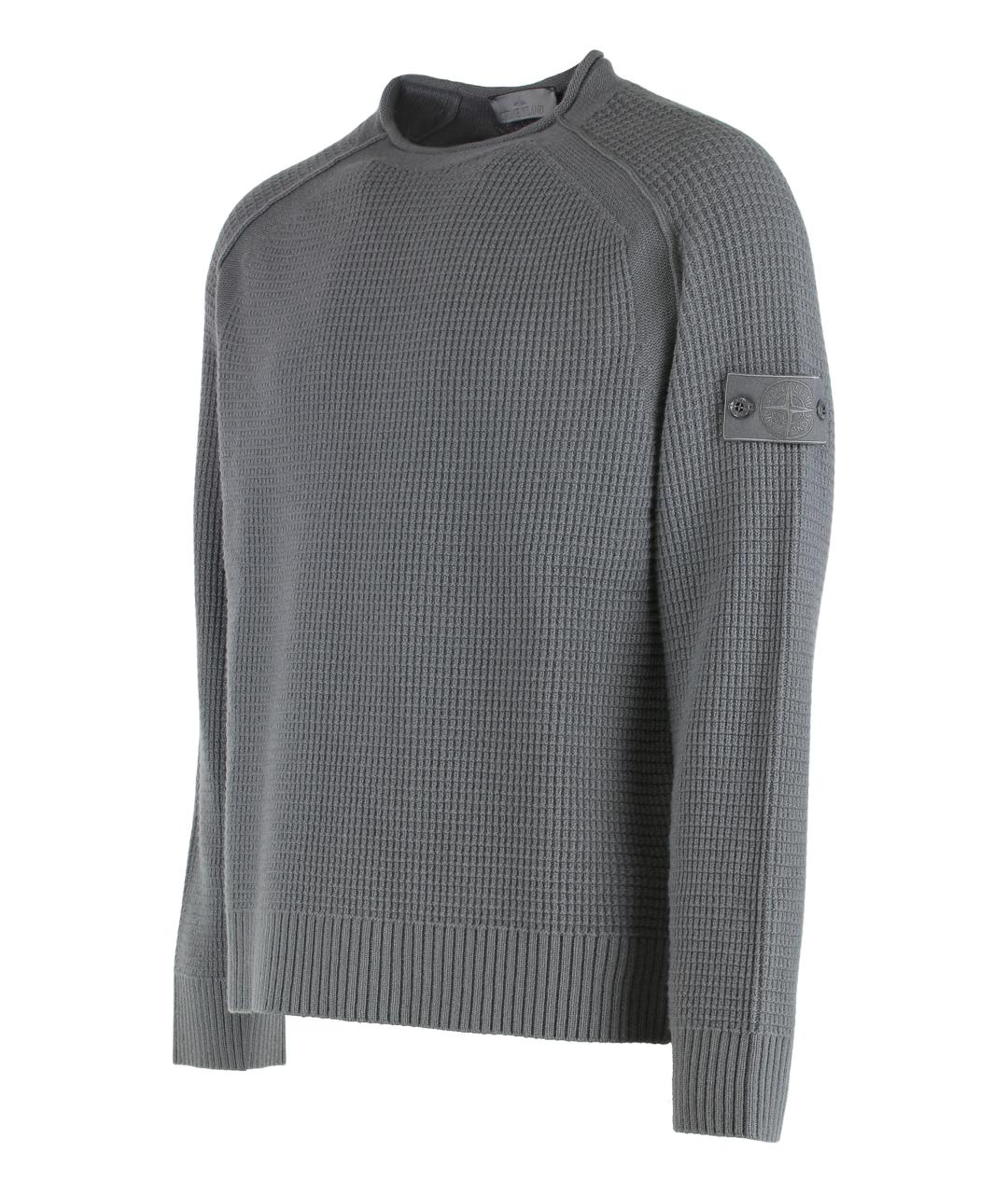 STONE ISLAND Серый шерстяной джемпер / свитер, фото 2