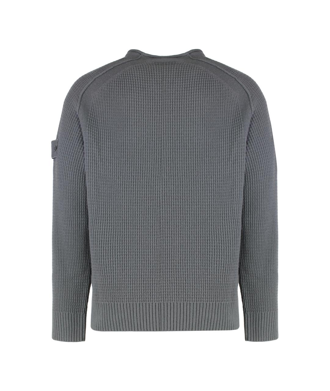 STONE ISLAND Серый шерстяной джемпер / свитер, фото 3