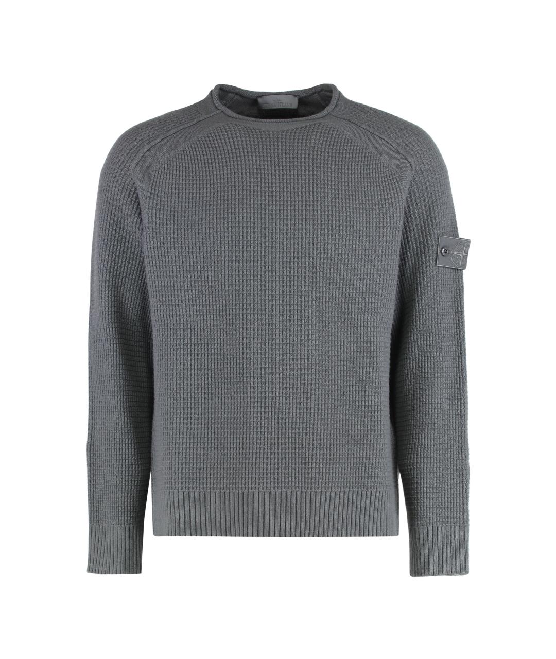 STONE ISLAND Серый шерстяной джемпер / свитер, фото 1