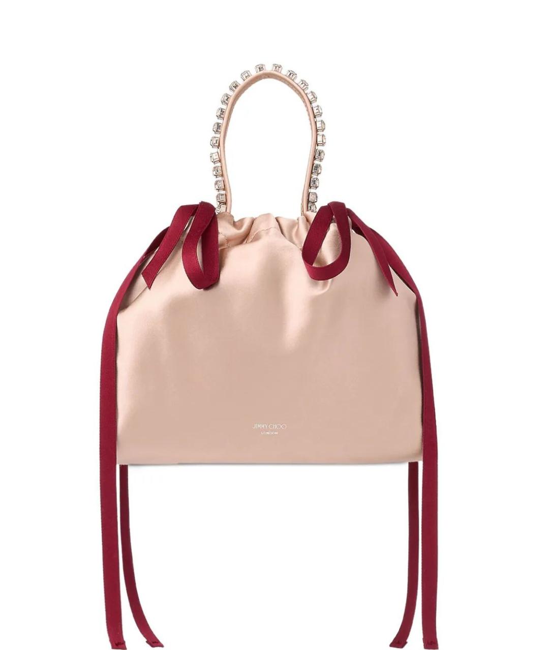 JIMMY CHOO Розовая тканевая сумка с короткими ручками, фото 1