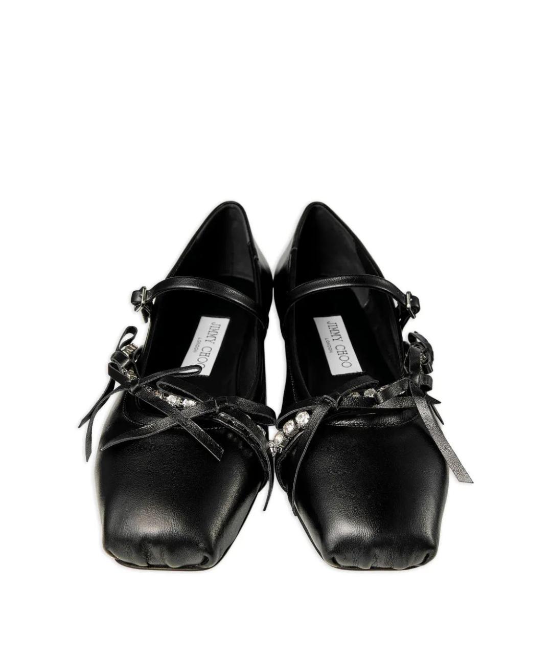 JIMMY CHOO Черные кожаные балетки, фото 4