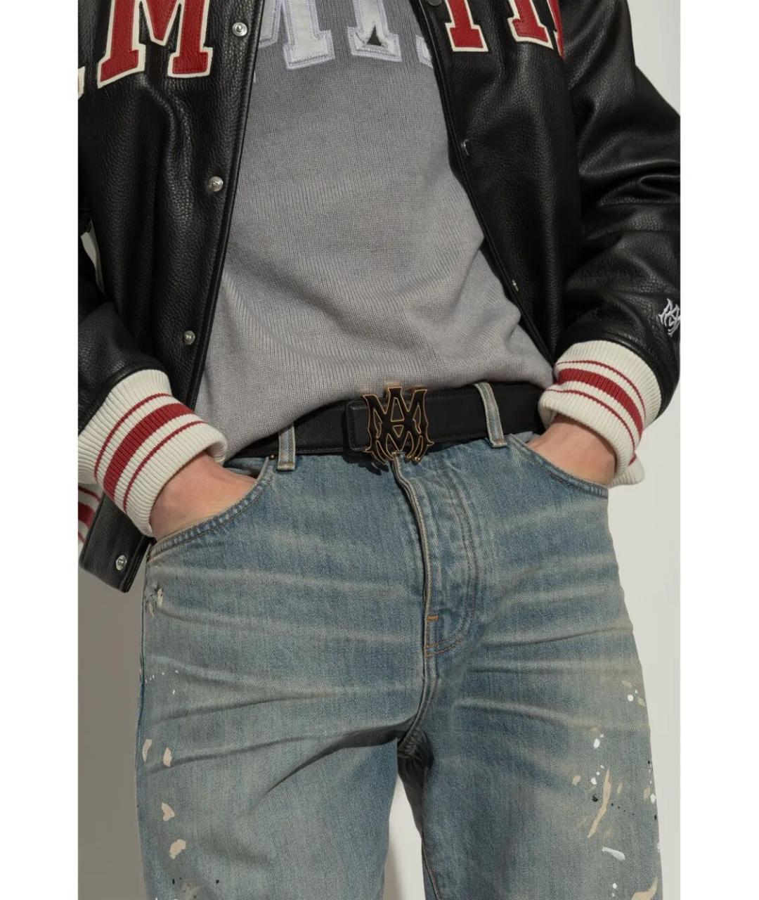 AMIRI Черный кожаный ремень, фото 4