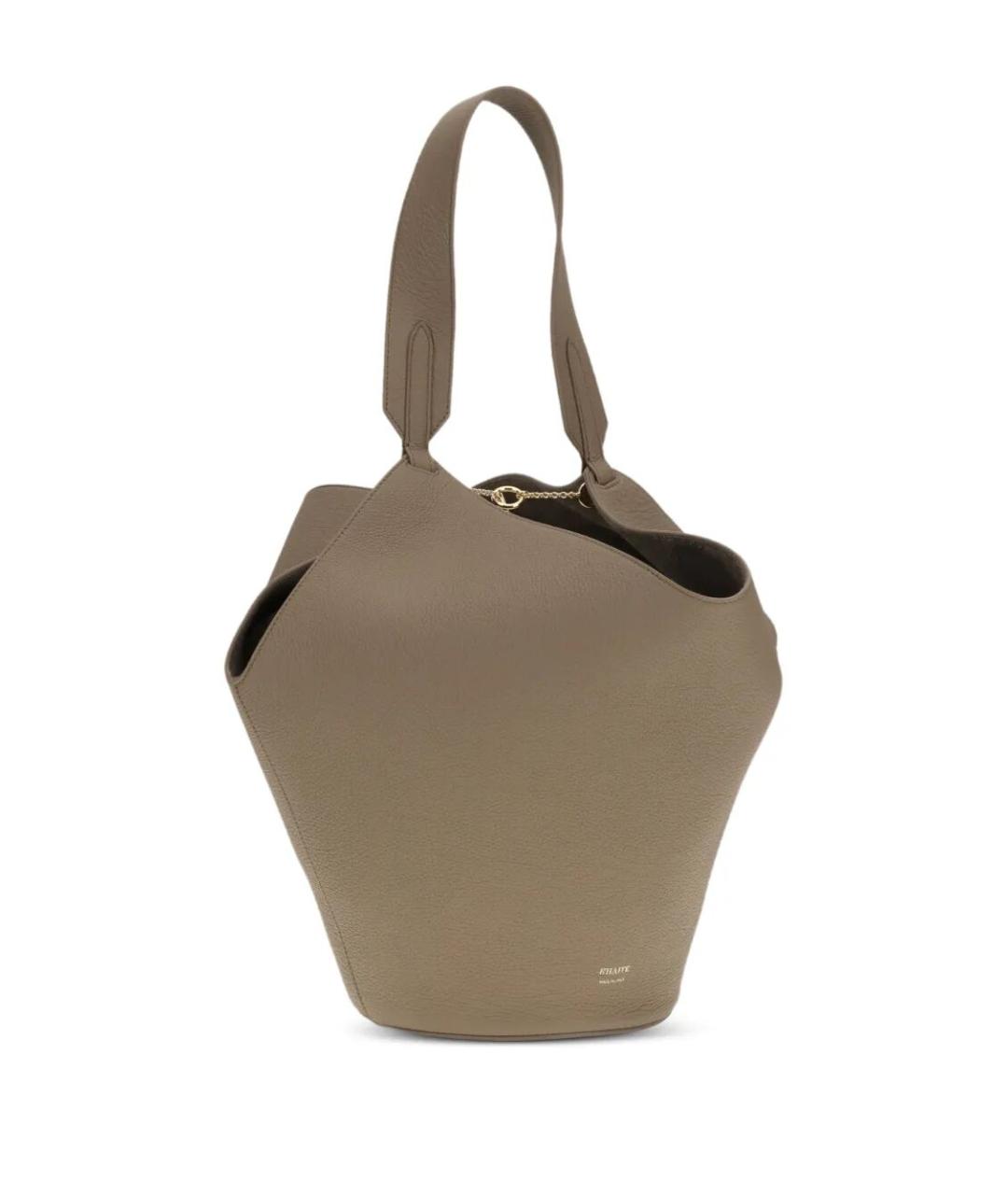 KHAITE Бежевая кожаная сумка тоут, фото 2