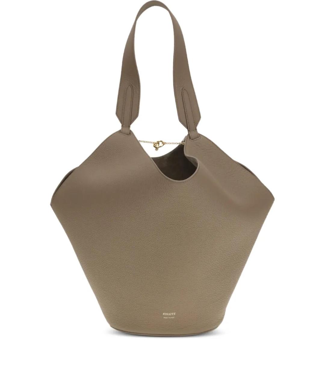 KHAITE Бежевая кожаная сумка тоут, фото 1