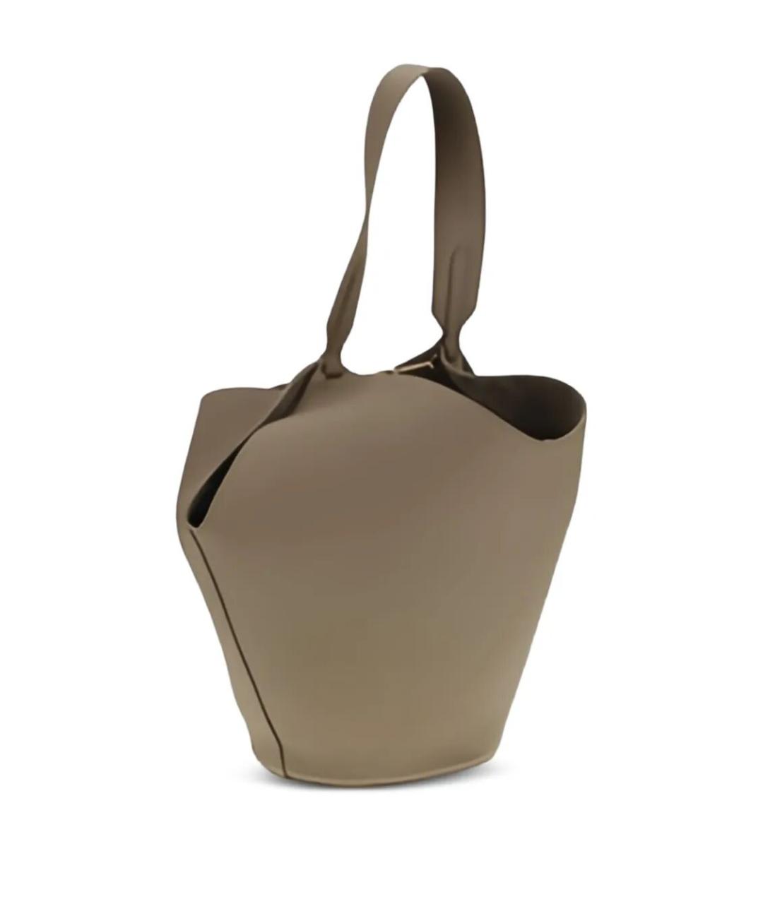 KHAITE Бежевая кожаная сумка тоут, фото 3