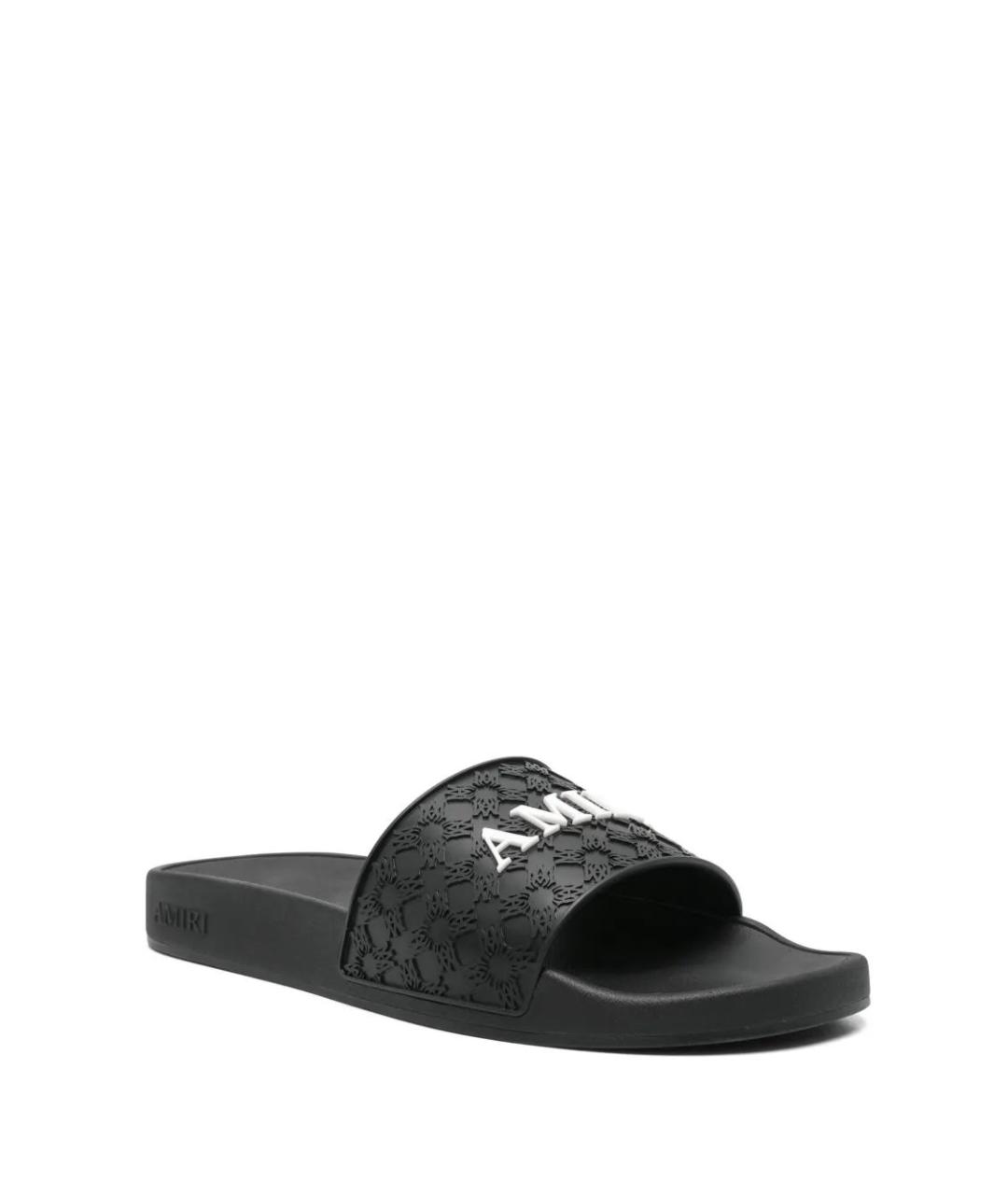 AMIRI Черные резиновые шлепанцы, фото 2