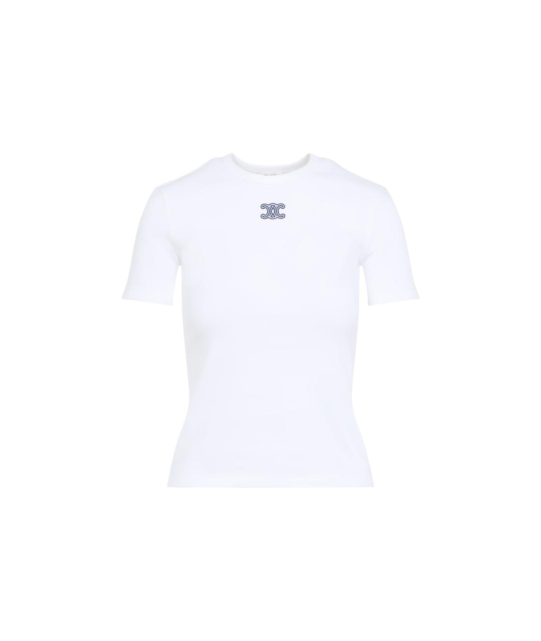 CELINE Белая хлопковая футболка, фото 1