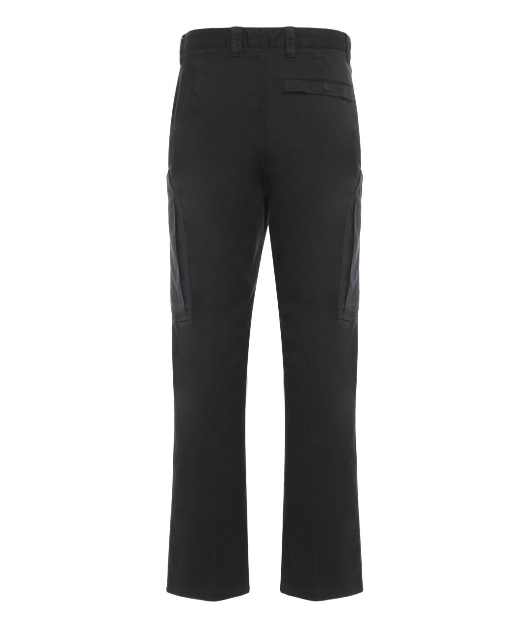 STONE ISLAND Черные хлопковые повседневные брюки, фото 3