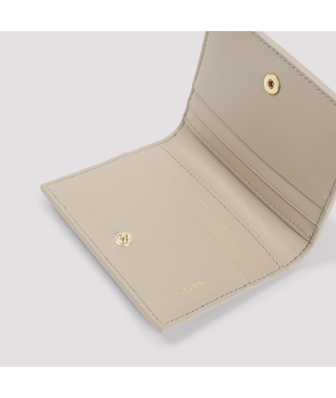 CELINE Бежевый кожаный кардхолдер, фото 3