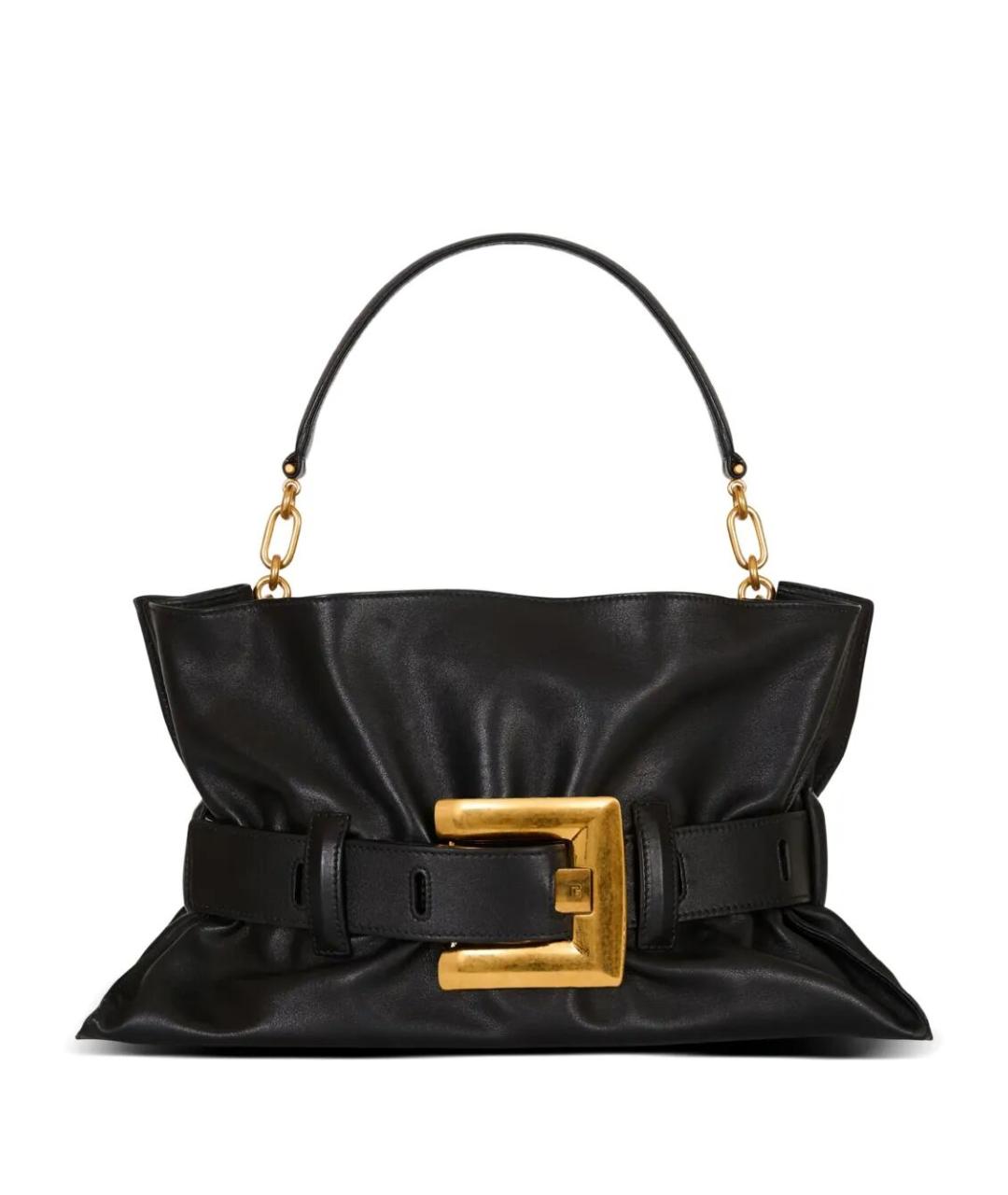 BALMAIN Черная кожаная сумка через плечо, фото 1