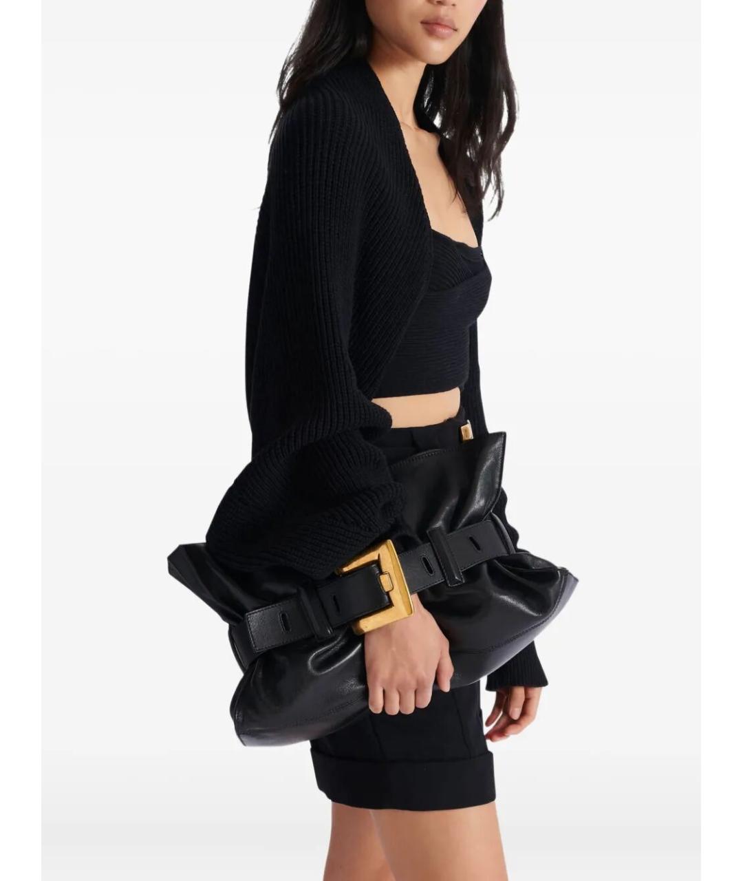 BALMAIN Черная кожаная сумка через плечо, фото 4